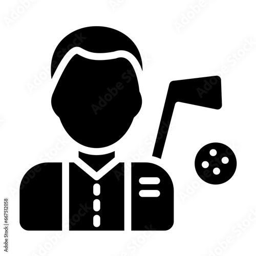 Golf Player Male Icon Style