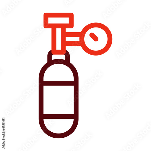 Oxygen Tank Thick Line Two Colors Icon Design