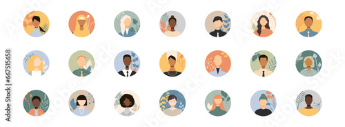 Icons of different people. Modern design.