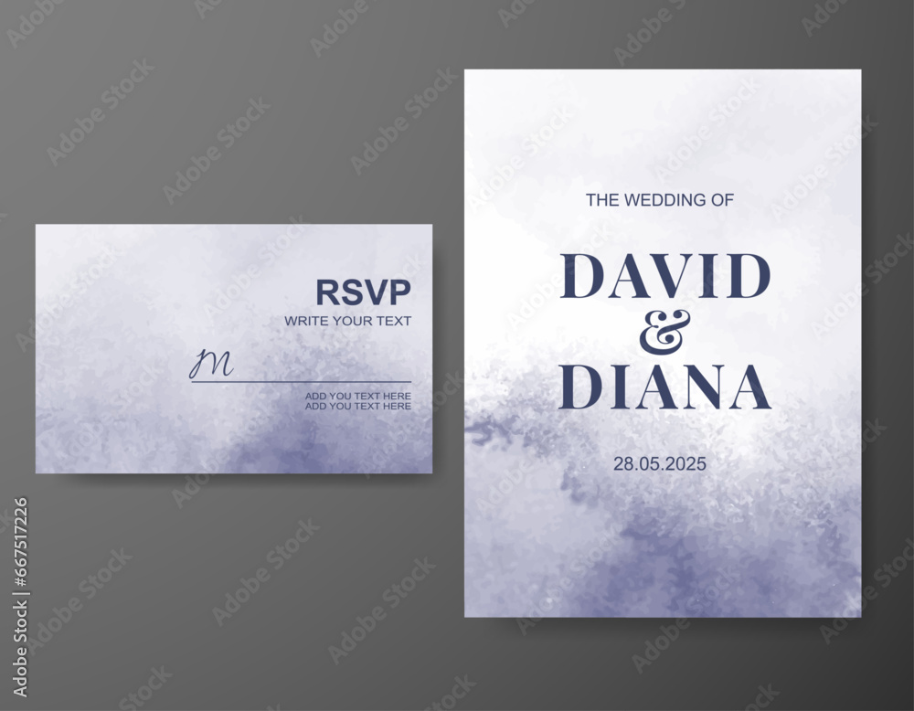 Wedding invitation with abstract watercolor background Wedding invitation with abstract watercolor background