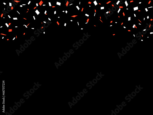 上から降る紙吹雪（紅白）