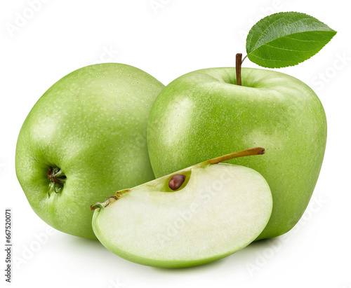 Fresh green apple isolated on white background
