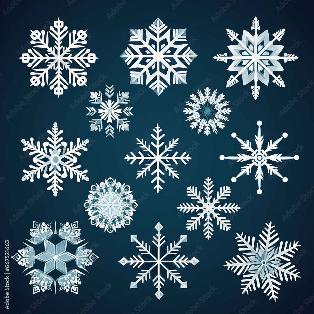 Snowflakes vector set. Snowflakes collection. Vector illustration. Snowflakes vector set. Snowflakes collection. Vector illustration.