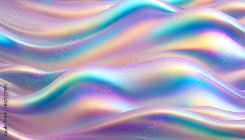 Wallpaper Mural Abstract background of big waves of shiny iridescent pearls Torontodigital.ca