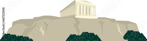 Vector illustration background landscape building greece 