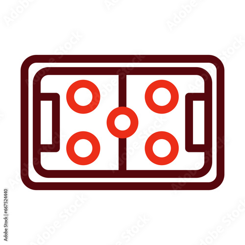 Air Hockey Thick Line Two Colors Icon Design