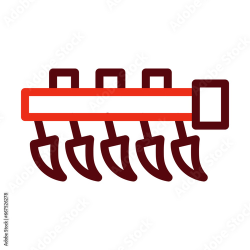 Cultivator Thick Line Two Colors Icon Design