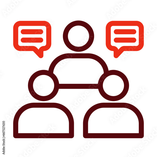 Forum Thick Line Two Colors Icon Design