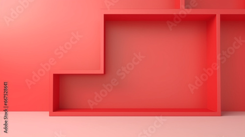 3d red abstract geometric background. Advertising, technology, showcase, banner, cosmetic, fashion, business, sport. Product display concept