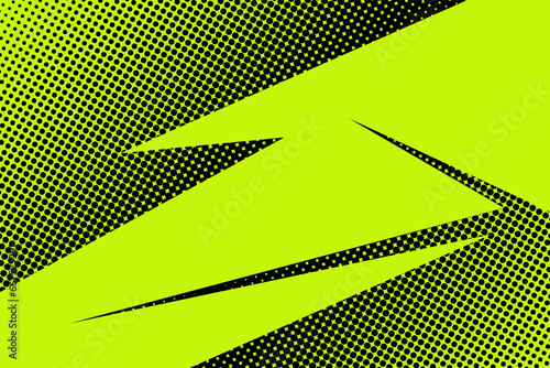 Green, lime, yellow, neon abstract halftone background, pop art retro design. Comic book dotted halftone grunge texture