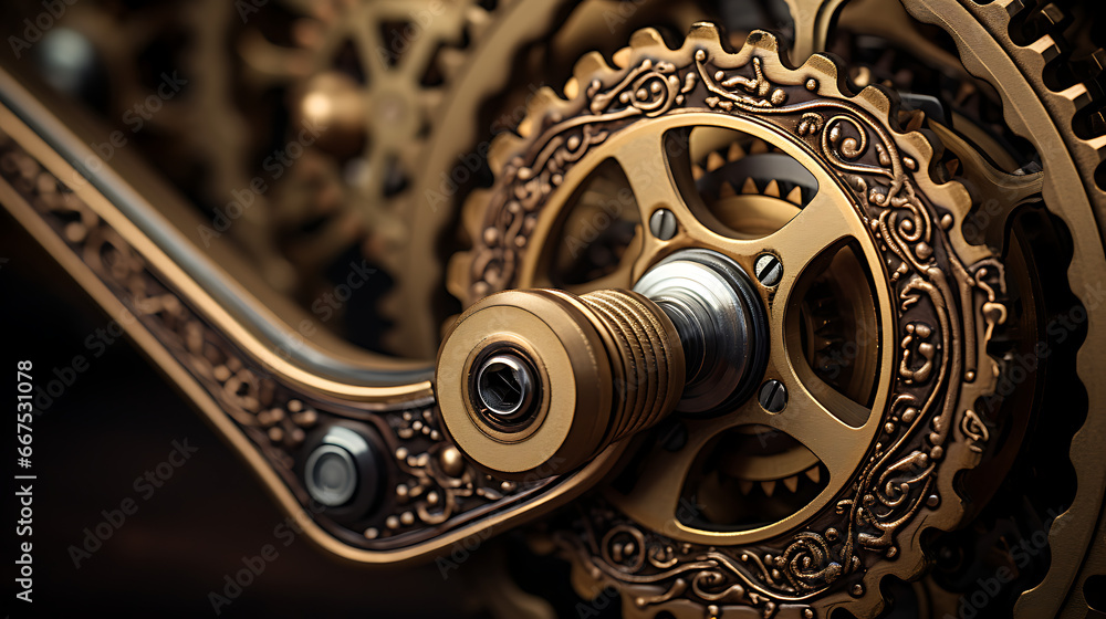 Bicycle Gears and Chain Close-Up Bicycle Gears and Chain Close-Up