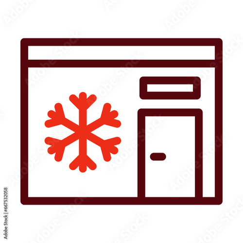 Cold Room Thick Line Two Colors Icon Design