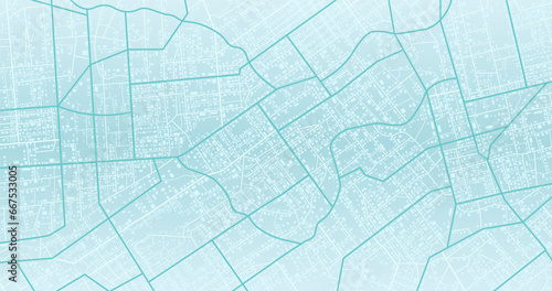 Green city area, background map, streets. Skyline urban panorama. Cartography illustration. Abstract transportation background, street map. Widescreen proportion, digital design street map. Vector
