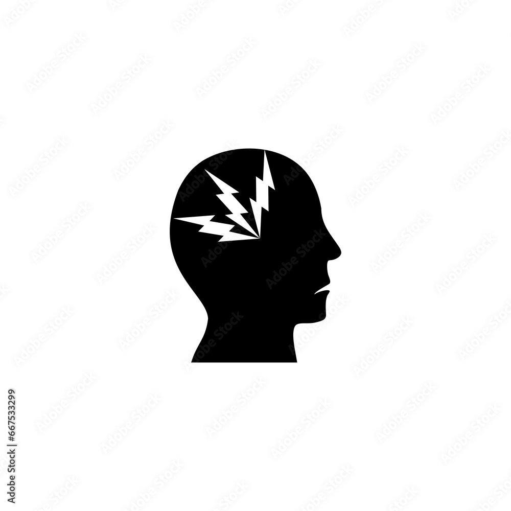 Headache icon isolated on transparent background Headache icon isolated on transparent background