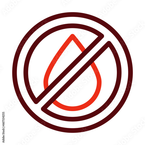 No Liquids Thick Line Two Colors Icon Design