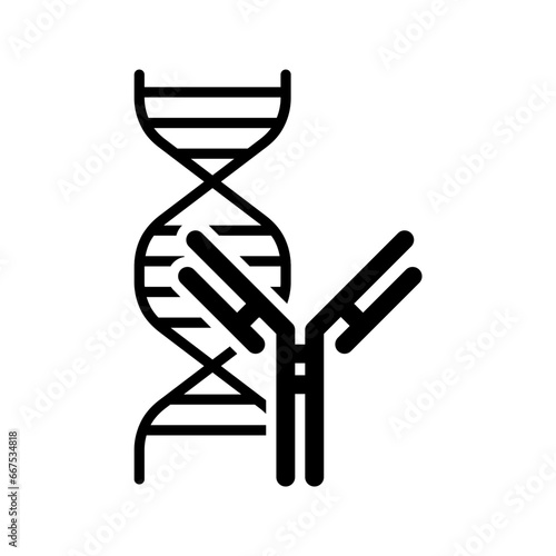 illustration of vaccine biotechnology, antibody with DNA icon vector