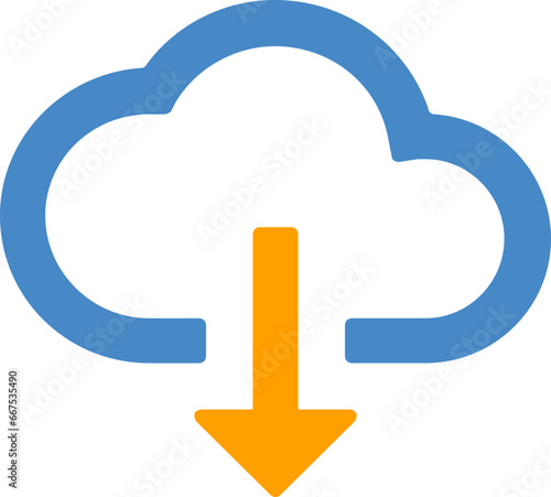Downloading From Cloud Icon