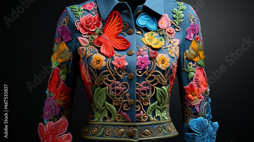 Embroidered denim jacket: A denim jacket adorned with unique and stylish embroidery, making a fashion statement