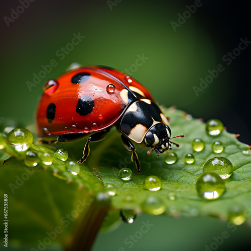 Macro Ladybug on Leaf