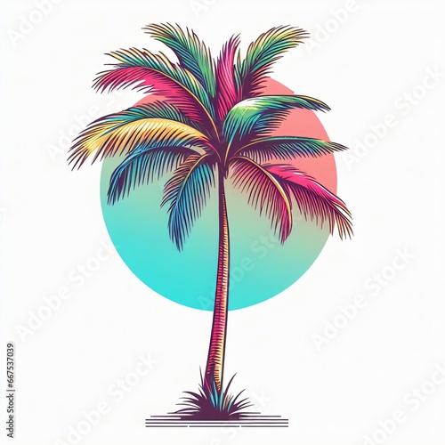 palm tree silhouette with pastel backdrop