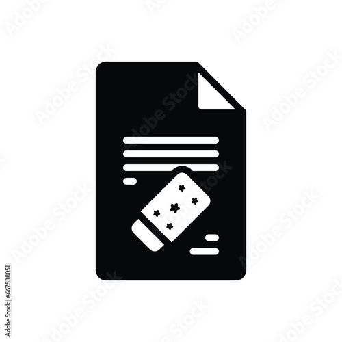 Black solid icon for erase