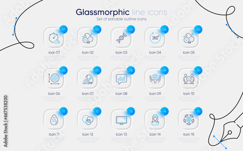 Set of Analytical chat, Eco organic and Organic tested line icons for web app. Circle area, Ethics, Chlorine mineral icons. Ph neutral, Hospital nurse, Inflation signs. 360 degrees. Vector