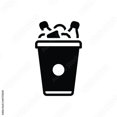 Black solid icon for trash