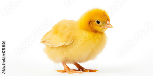 Little Yellow Chicken On A White Background Created Using Artificial Intelligence