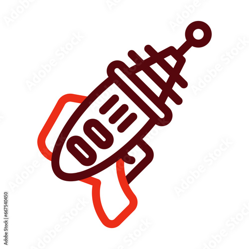 Laser Gun Thick Line Two Colors Icon Design