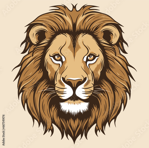 Lion head illustration. A Lion head logo. Vector for a mascot and tattoo or T-shirt graphic