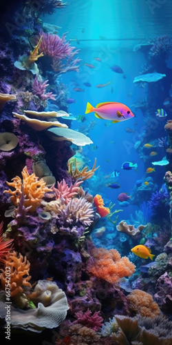 A vibrant fish tank filled with an array of colorful fish. Perfect for adding a lively touch to any space © Fotograf