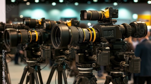 Media Frenzy: Modern News Video Cameras and Paparazzi Equipment, Generative AI