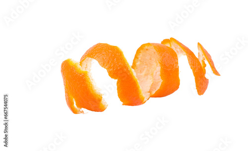 orange peel isolated on white or transparent background