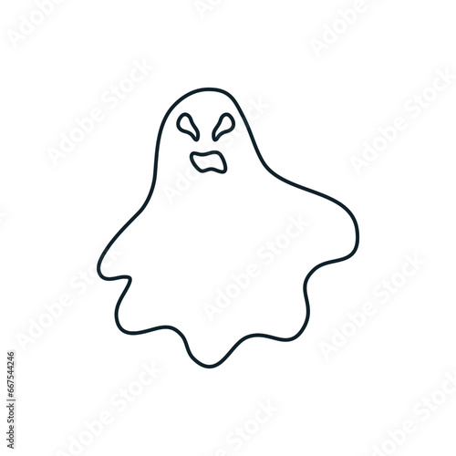 Helloween Ghost Icon Vector Logo Design 