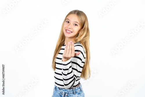 Wallpaper Mural Beautiful teen girl inviting to come with hand. Happy that you came Torontodigital.ca