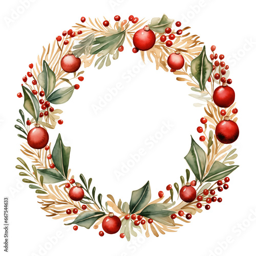 New Year's wreath on a white background. New Year's garland. New Year. Illustration. png