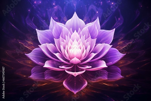 Picture illustrating the crown chakra with a spiritual background. Generative AI photo