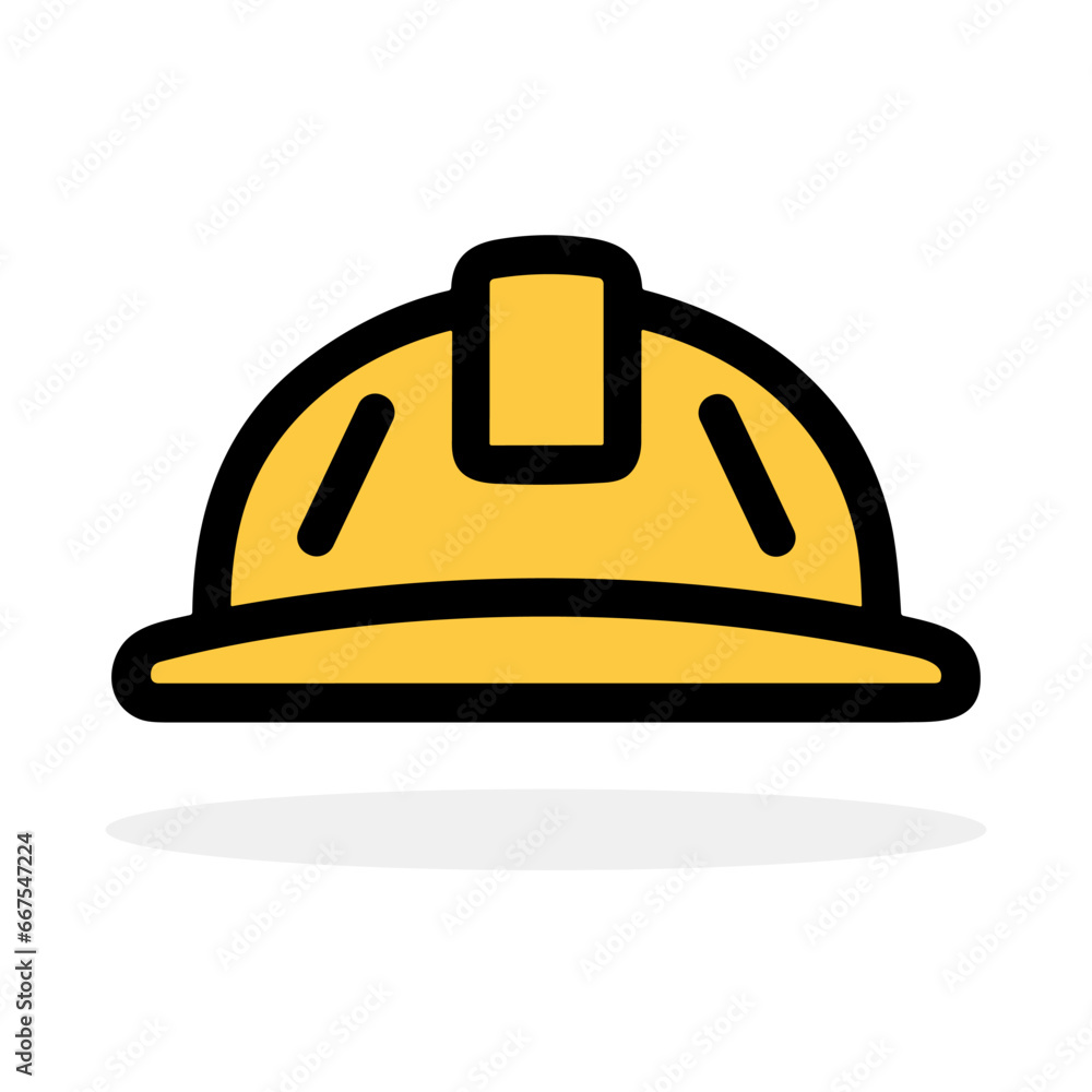 Construction helmet icon. Construction hard hat icon. Cartoon icon of hardhat. Construction helmet icon. Construction hard hat icon. Cartoon icon of hardhat.