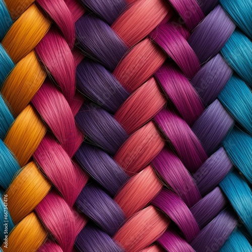 hair braid close up photograph. seamless picture