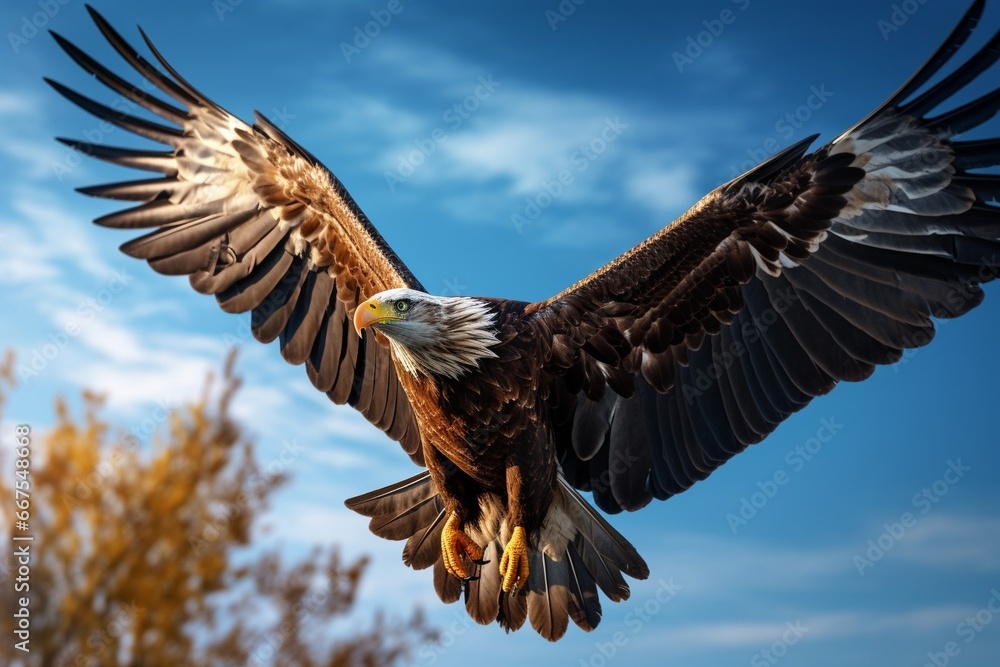 Fototapeta premium Generative AI : Portraits and Close Ups Of Bald Eagle