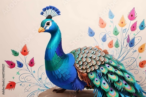  Colorful Peacock Illustration