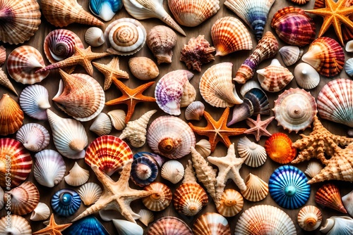 seashells on the beach © AI artistic beauty