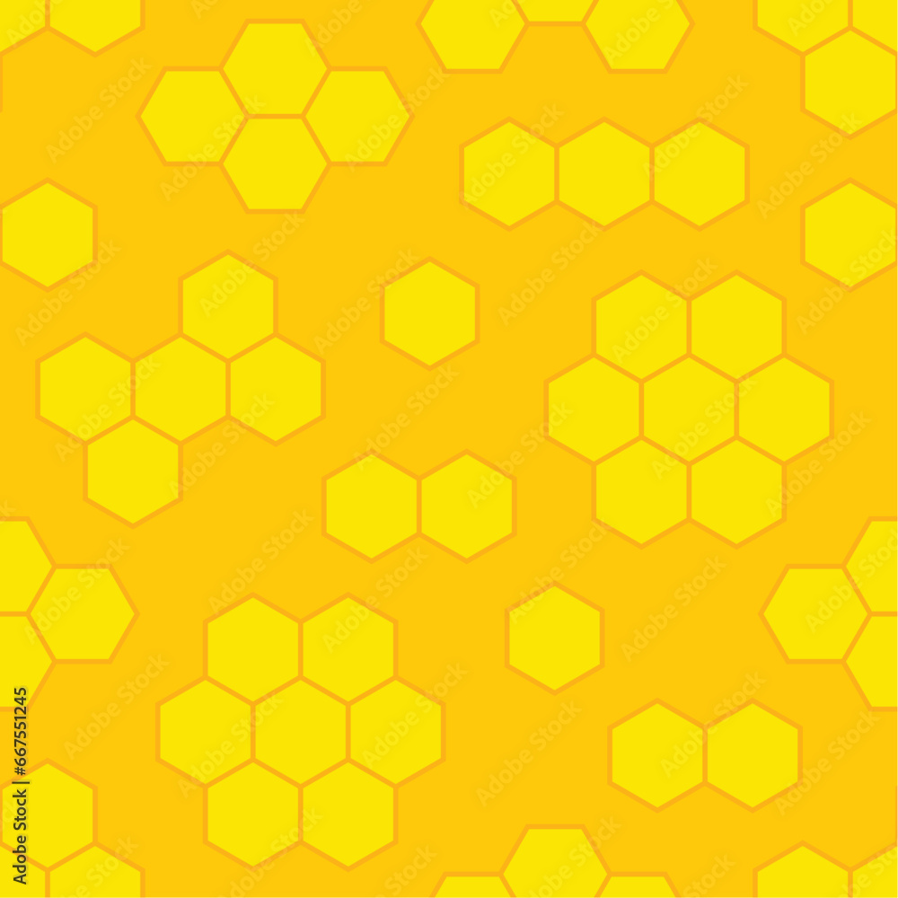 Vector seamless pattern with yellow honey combs Vector seamless pattern with yellow honey combs