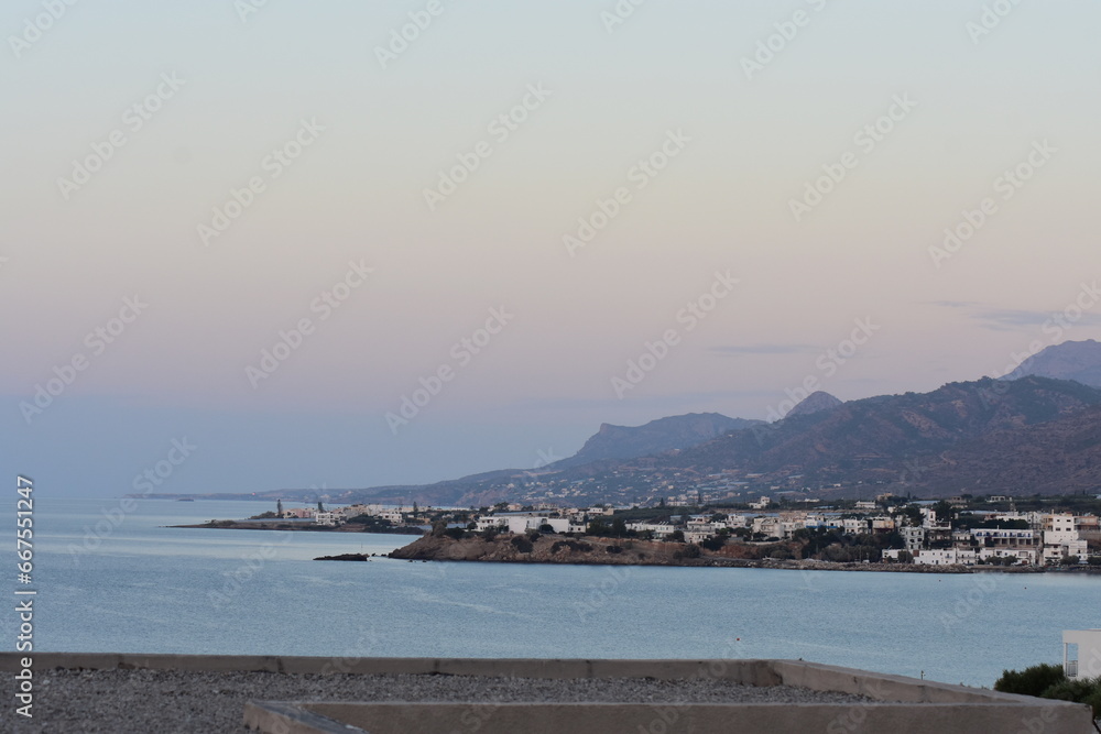 Crete summer 2023 Coast at sunset