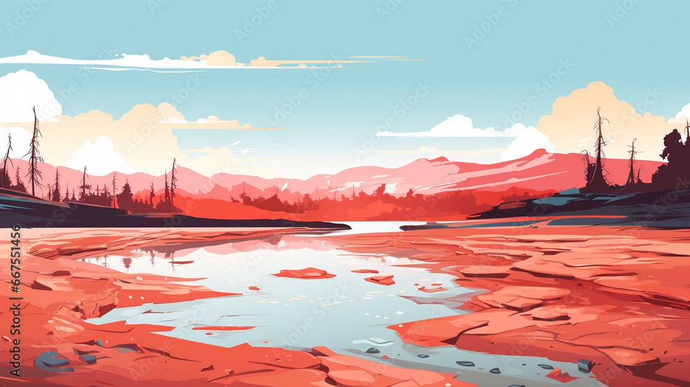 Drought has dried up a lake in the desert