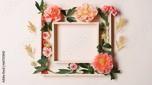 Flowers frame. Free space for text.