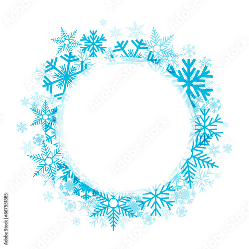 Isolated Winter Background on a circle with copy space