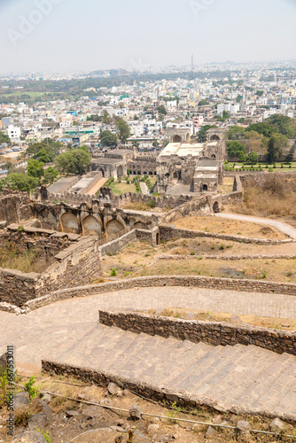 view of Historic Golkonda fort in Hyderabad, India.the ruins of the Golconda Fort 