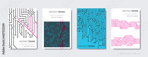 Printed circuit board design vector brochure cover