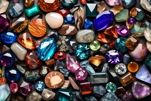 close up of colorful gemstones © AI artistic beauty